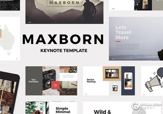 50页极简文艺风格摄影图片展示商务通用keynote模板 - 顶尖PPT