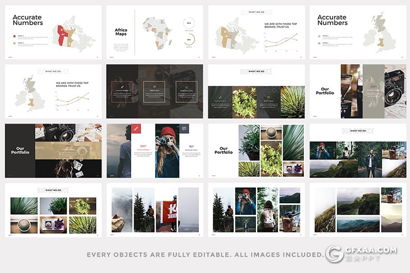 50页极简文艺风格摄影图片展示商务通用keynote模板 - 顶尖PPT