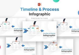 企业发展史时间轴图形箭头指向图形PPT模板 - 顶尖PPT