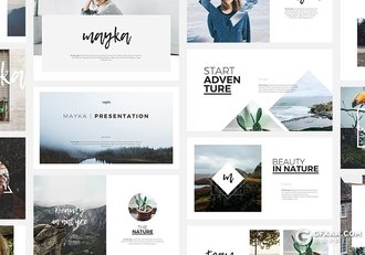 54页极简文艺风格摄影图片展示keynote模板 - 顶尖PPT