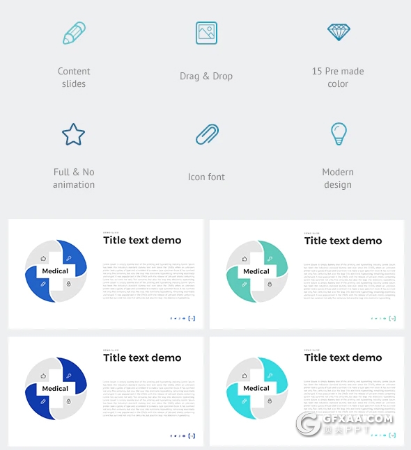 医学医疗研究诊断keynote模板 包含15种主题配色 - 顶尖PPT