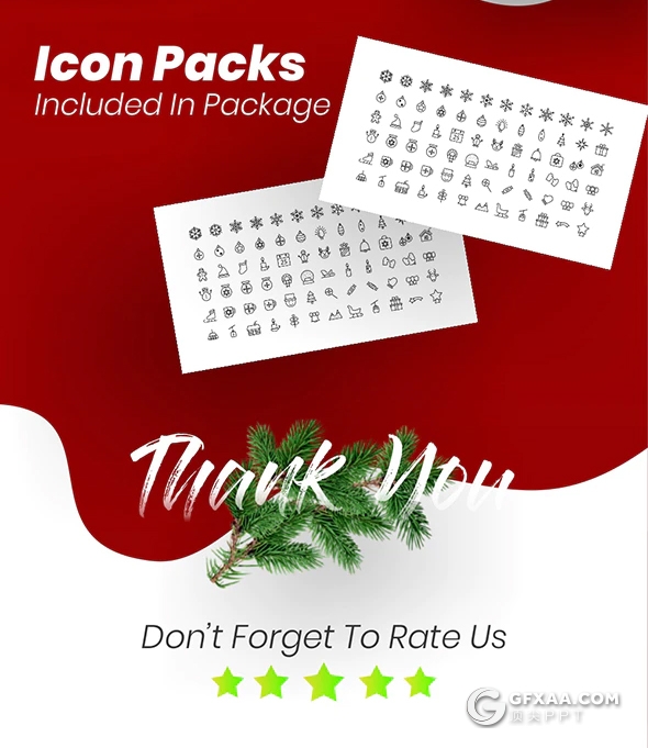 75页精美圣诞节喜庆PPT模板 预设5种配色94个XML配色文件 - 顶尖PPT