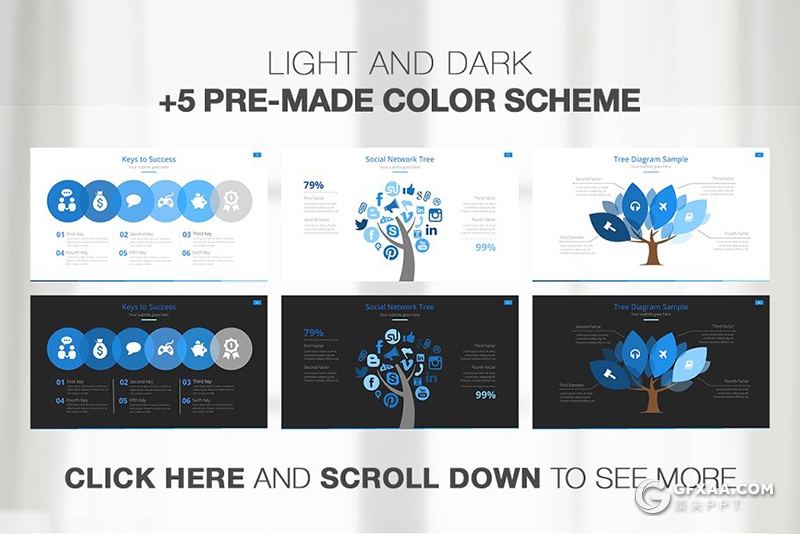 45页黑白两种底色欧美商务风格工作汇报总结keynote模板 7种配色 - 顶尖PPT