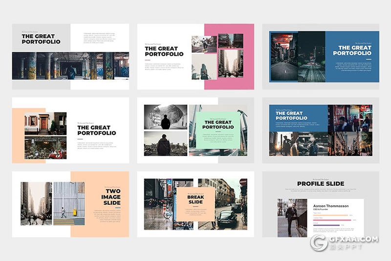 62页国外扁平化彩色时尚杂志风格ppt模板 - 顶尖PPT