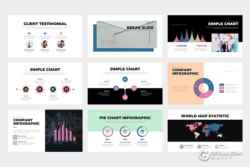 62页国外扁平化彩色时尚杂志风格ppt模板 - 顶尖PPT