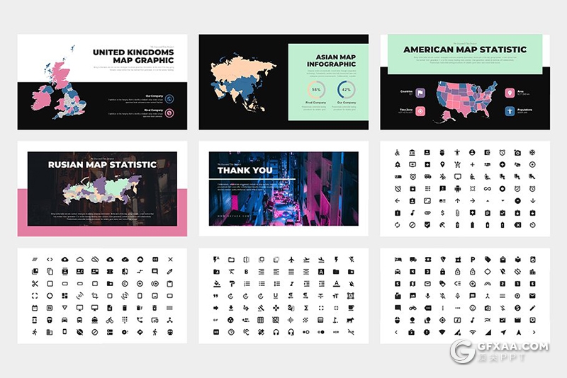 62页国外扁平化彩色时尚杂志风格ppt模板 - 顶尖PPT