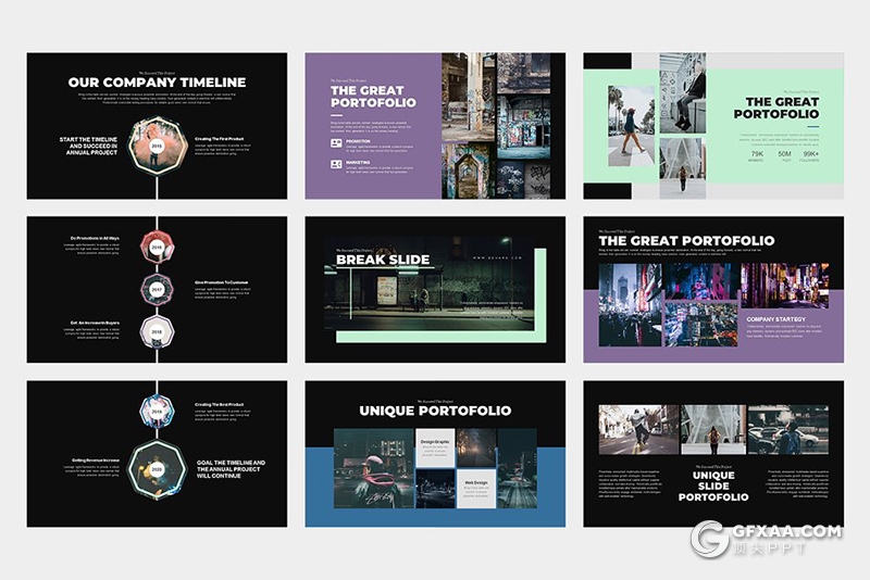 62页国外扁平化彩色时尚杂志风格ppt模板 - 顶尖PPT