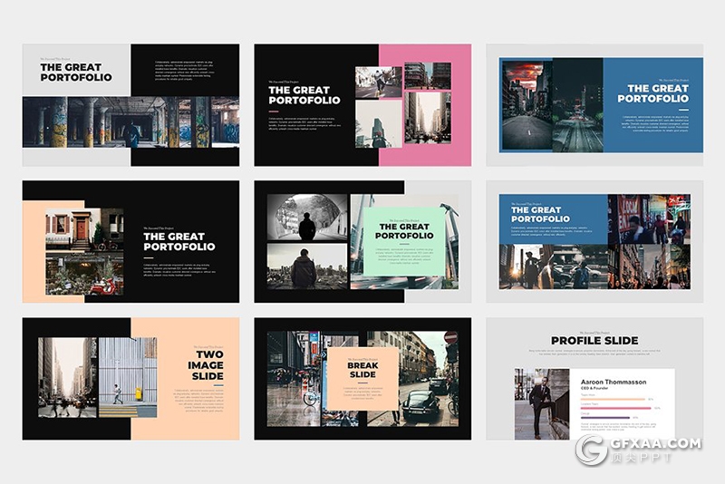 62页国外扁平化彩色时尚杂志风格ppt模板 - 顶尖PPT