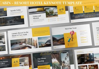 客舱度假村酒店keynote模板 - 顶尖PPT