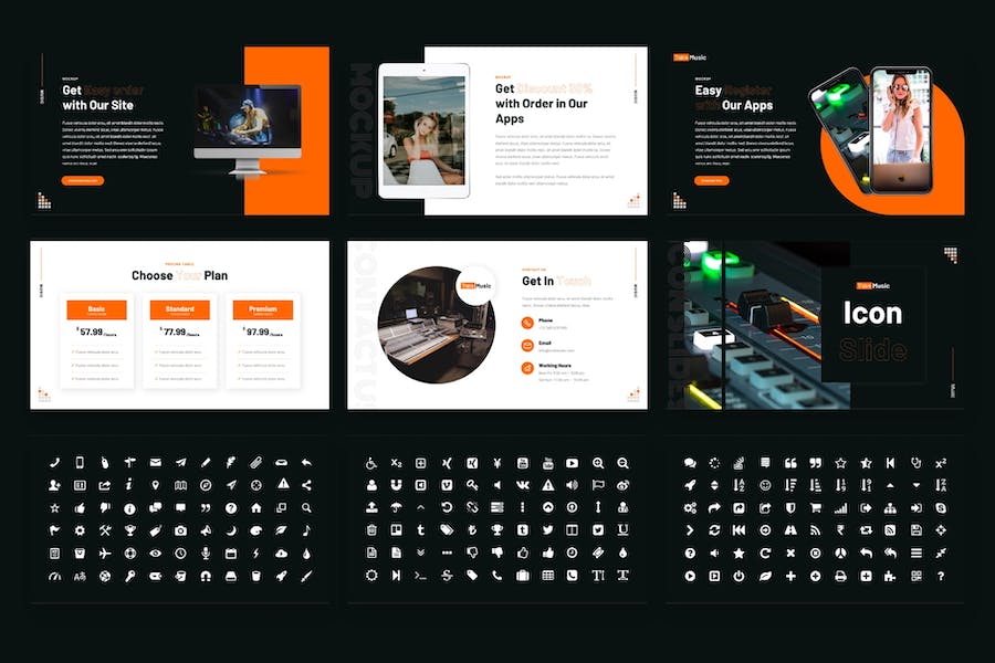 音乐制作行业项目成果展示PPT模板 - 顶尖PPT