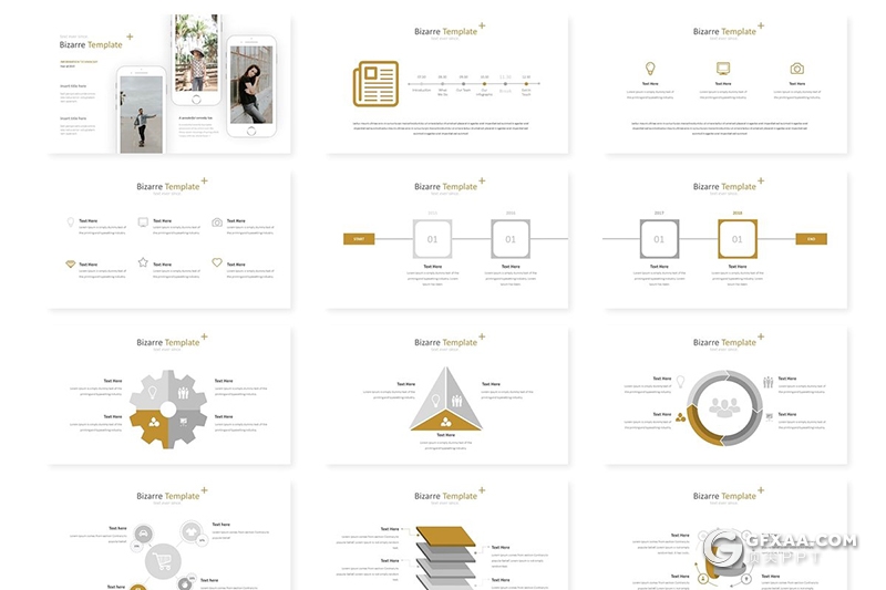 30页扁平化商务风格工作总结汇报keynote模板 5种主题配色 - 顶尖PPT