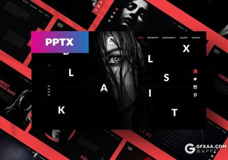50页黑红搭配简约杂志风格ppt模板 - 顶尖PPT