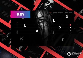 50页黑红搭配简约杂志风格keynote模板 - 顶尖PPT