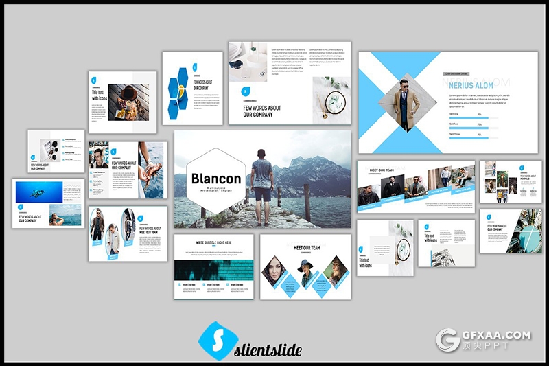 90页蓝色商务工作汇报数据分析统计PPT模板 - 顶尖PPT