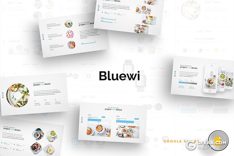 30页简约风格餐饮行业市场调研分析Google slides模板 5种主题配色 - 顶尖PPT