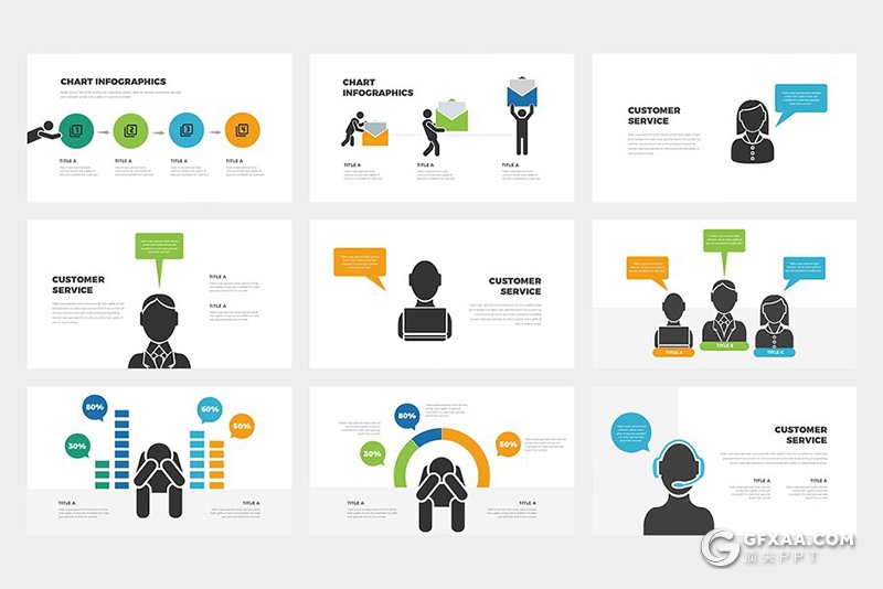 62页扁平化商务逻辑图形图标PPT模板 - 顶尖PPT