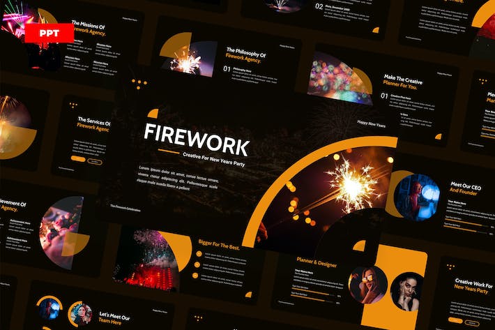 新年晚会烟火表演活动组织实施PPT模板 - 顶尖PPT