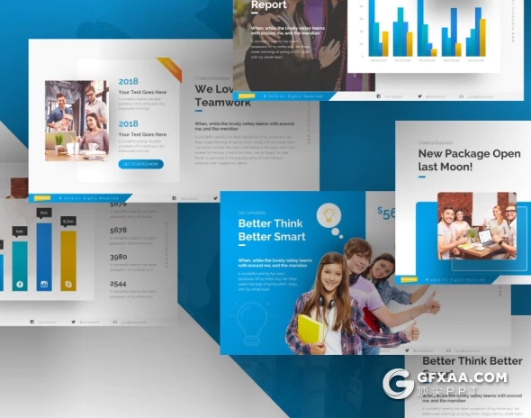 75页高端设计风格教育培训风格PPT模板 21种主题配色94个xml配色文件 - 顶尖PPT