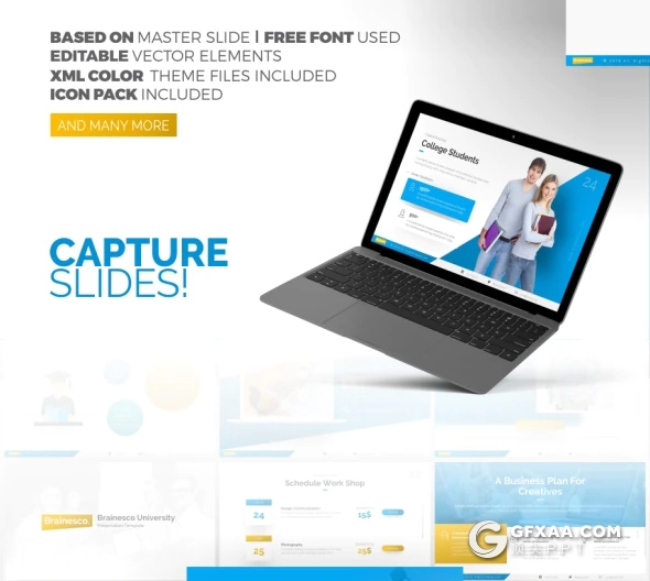 75页高端设计风格教育培训风格PPT模板 21种主题配色94个xml配色文件 - 顶尖PPT