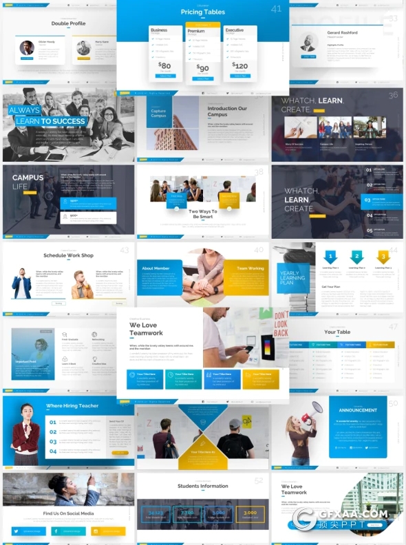 75页高端设计风格教育培训风格PPT模板 21种主题配色94个xml配色文件 - 顶尖PPT