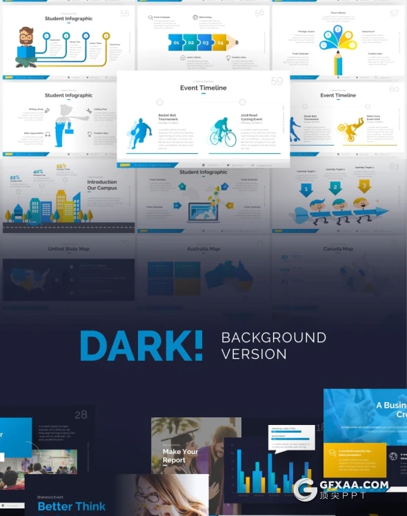 75页高端设计风格教育培训风格PPT模板 21种主题配色94个xml配色文件 - 顶尖PPT