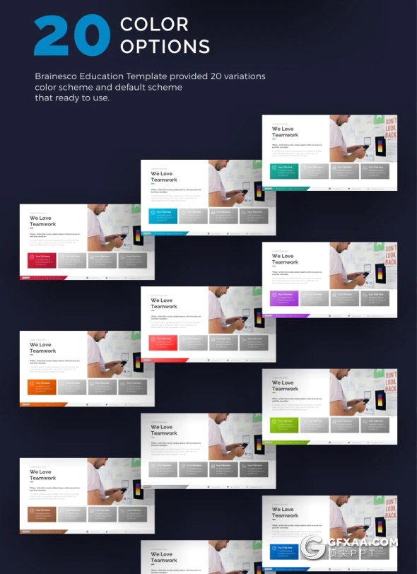 75页高端设计风格教育培训风格PPT模板 21种主题配色94个xml配色文件 - 顶尖PPT