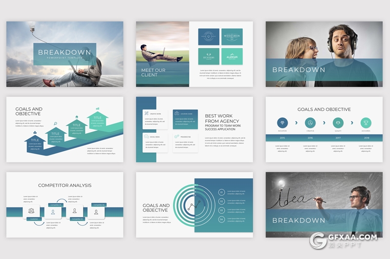 30页商务风格公司团队介绍keynote模板 5种配色 - 顶尖PPT