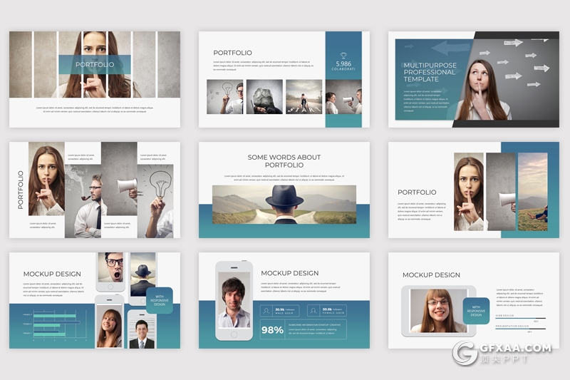 30页商务风格公司团队介绍keynote模板 5种配色 - 顶尖PPT