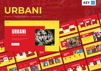 城市涂鸦作品展示keynote模板 - 顶尖PPT