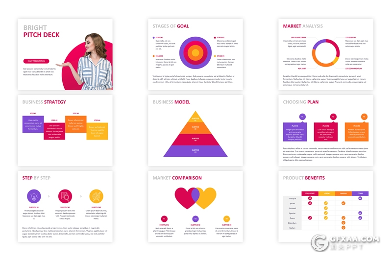 20页4:3尺寸粉色商务年终工作汇报总结ppt模板 - 顶尖PPT