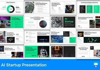 人工智能技术研发应用解决方案新兴企业keynote模板 - 顶尖PPT