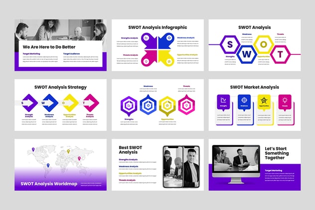SWOT战略分析商业规划Keynote模板 - 顶尖PPT