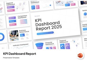 KPI业绩指标报告数据展示PPT模板 - 顶尖PPT