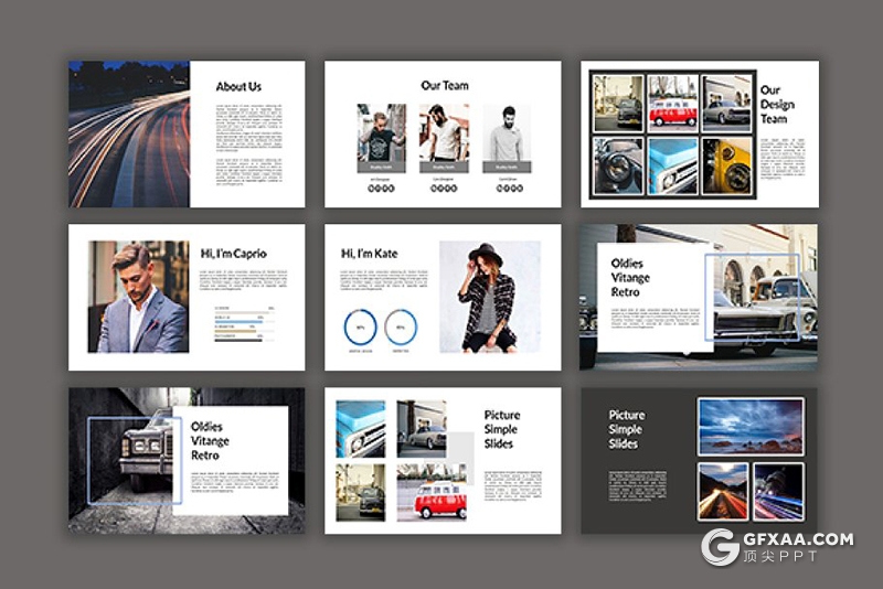 55页极简杂志风格摄影美图展示ppt模板 - 顶尖PPT