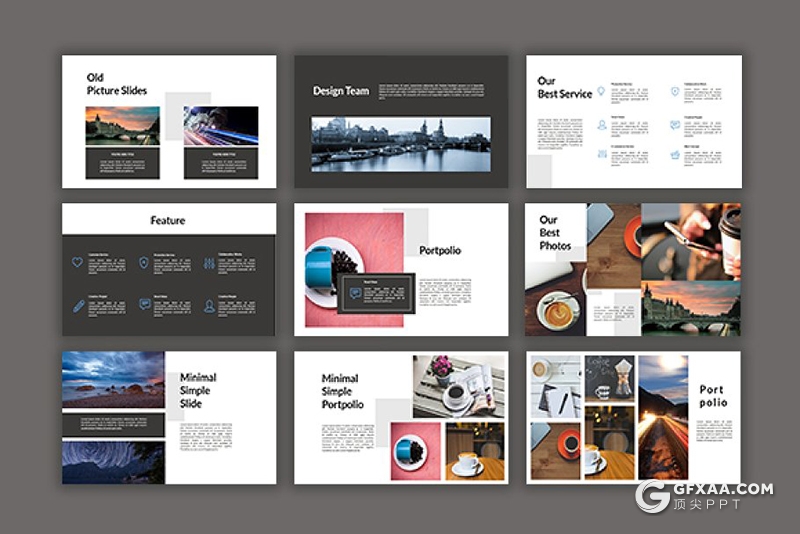 55页极简杂志风格摄影美图展示ppt模板 - 顶尖PPT