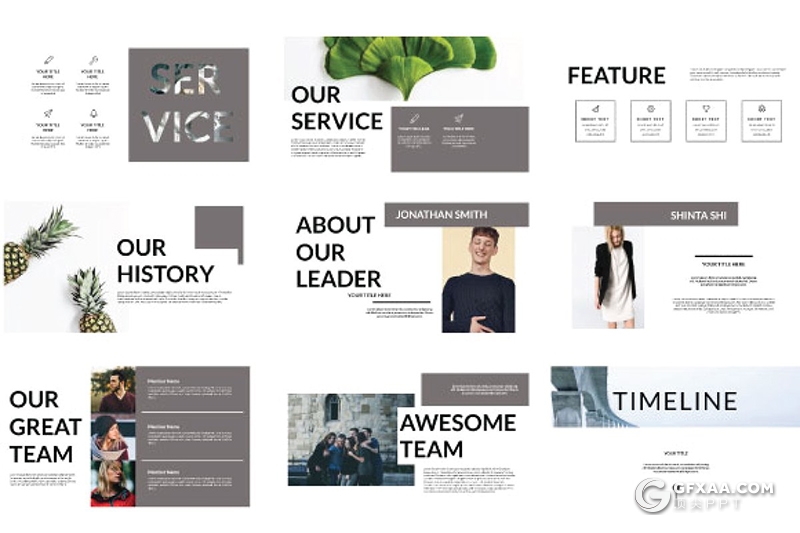 51页极简文艺风摄影图片展示keynote模板 - 顶尖PPT