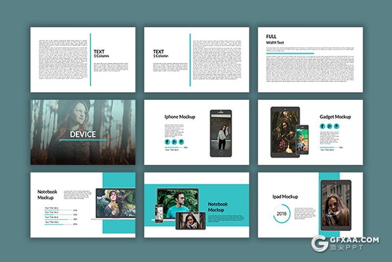 72页简约风格摄影图片模特写真展示ppt模板 - 顶尖PPT