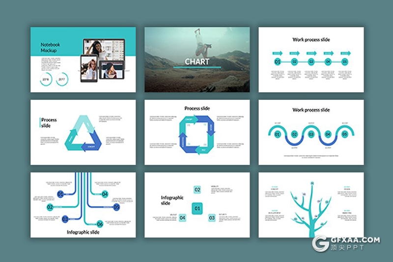 72页简约风格摄影图片模特写真展示ppt模板 - 顶尖PPT