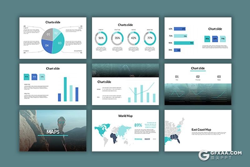 72页简约风格摄影图片模特写真展示ppt模板 - 顶尖PPT