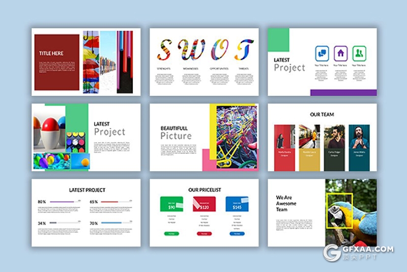 52页简约风格团队介绍各种国家地图展示keynote模板 - 顶尖PPT