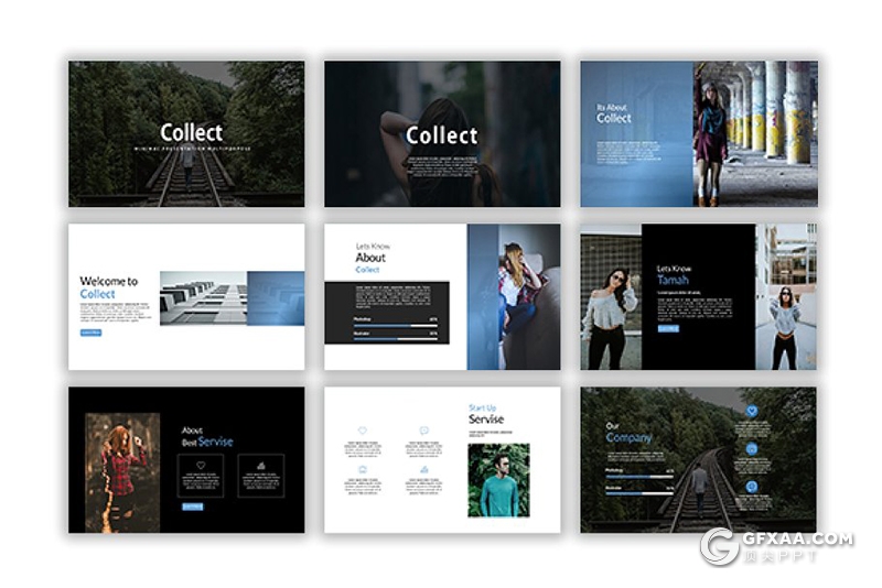55页欧美简约风格商务工作汇报计划PPT模板 - 顶尖PPT