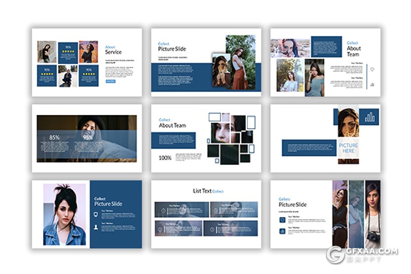 55页欧美简约风格商务工作汇报计划PPT模板 - 顶尖PPT