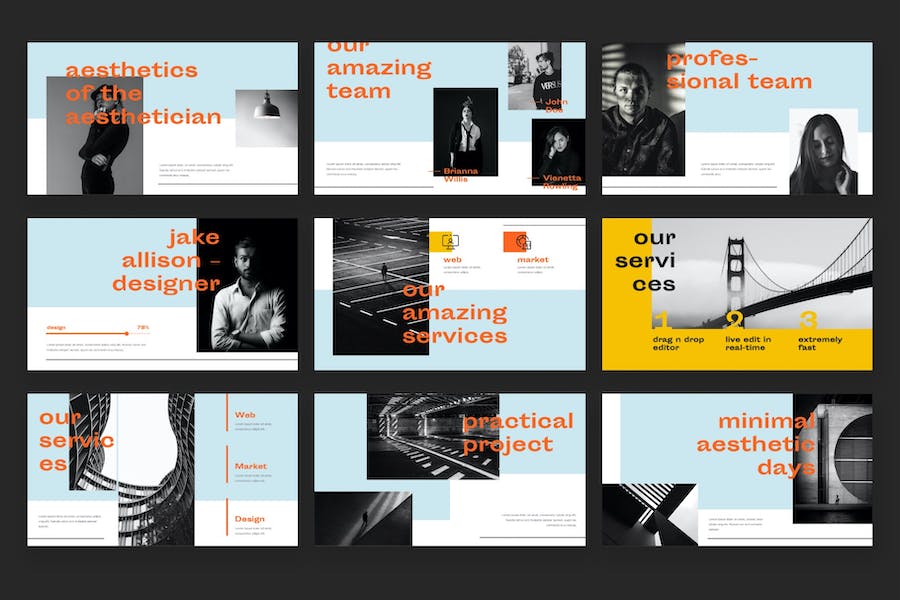 粗体风格公文包作品展示PPT模板 - 顶尖PPT