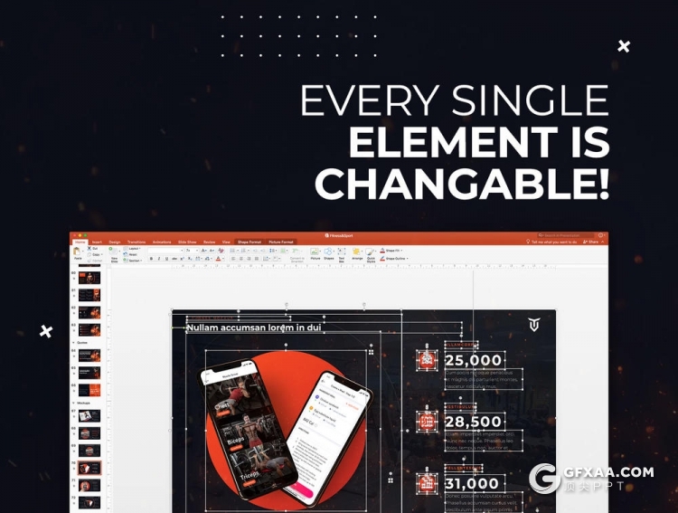 81页暗黑系体育健身锻炼欧美高端PPT模板 - 顶尖PPT