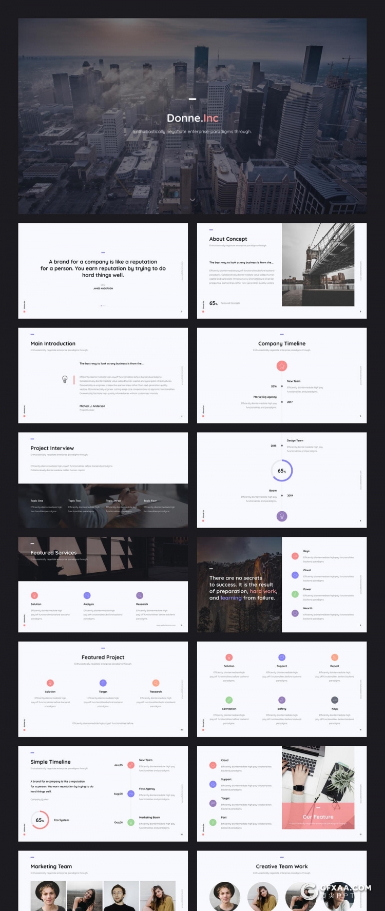 81页欧美商务风格年终工作汇报新年计划PPT模板 - 顶尖PPT