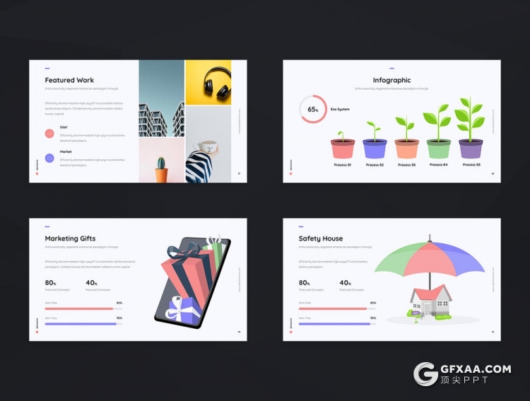 81页欧美商务风格年终工作汇报新年计划PPT模板 - 顶尖PPT