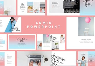 50页国外简约渐变唯美风格PPT模板 - 顶尖PPT