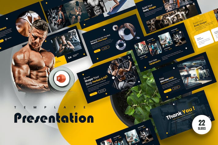 锻炼健身房PPT模板 - 顶尖PPT