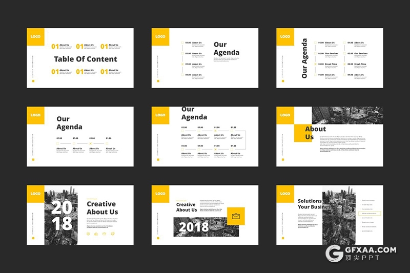 111页国外商务风格年终汇报多用途PPT模板 10种主题配色 - 顶尖PPT