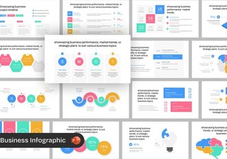 彩色商业信息图形PPT模板 - 顶尖PPT